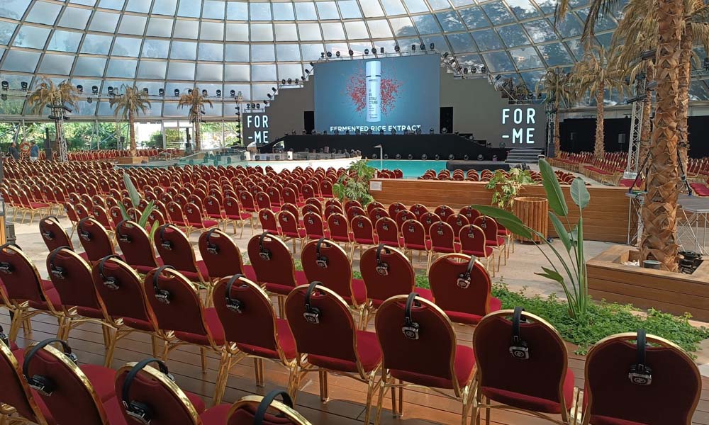 Kabellose Silentsystem-Kopfhörer für Kongresse und Konferenzen