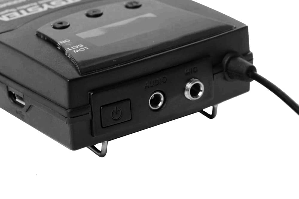 Audio- und Mikrofoneingänge des Senders TX-400 Mobi