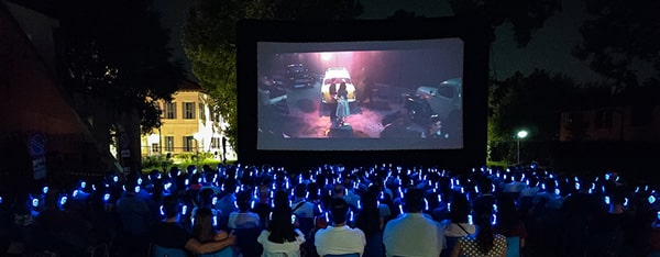 Open-Air-Kino mit Kopfhörern